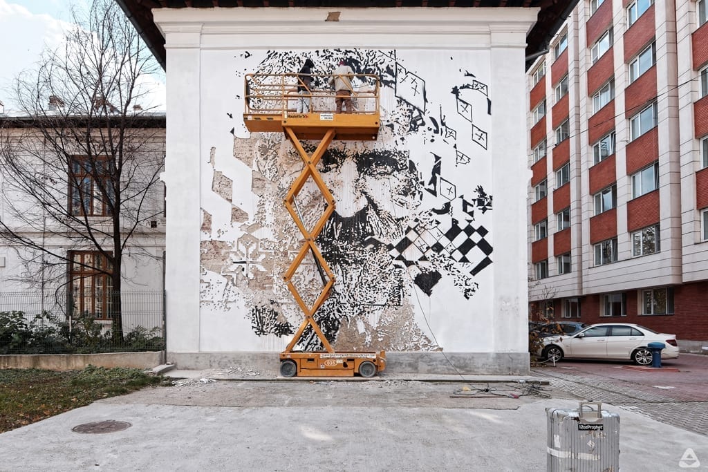 feeder insider interview with Vhils Bucharest romania street art